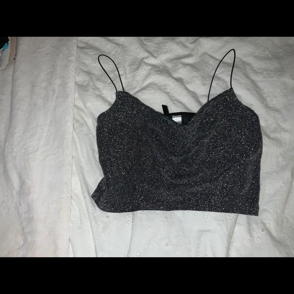 Cropped sparkly camisole